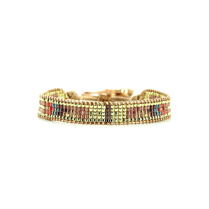 Pulsera 1 linea cristales salmon