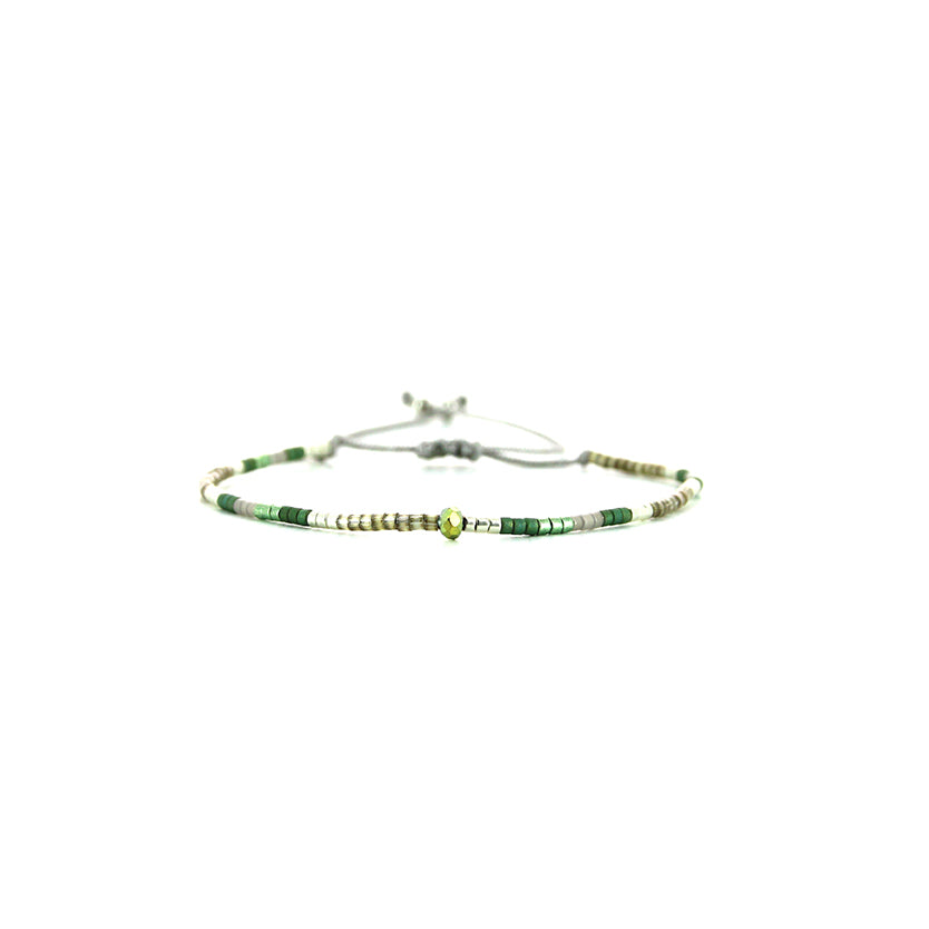 Pulsera 1 linea cristales jade