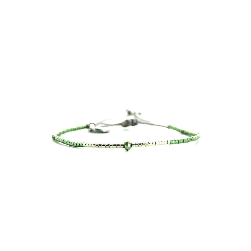 Pulsera 1 linea cristales jade