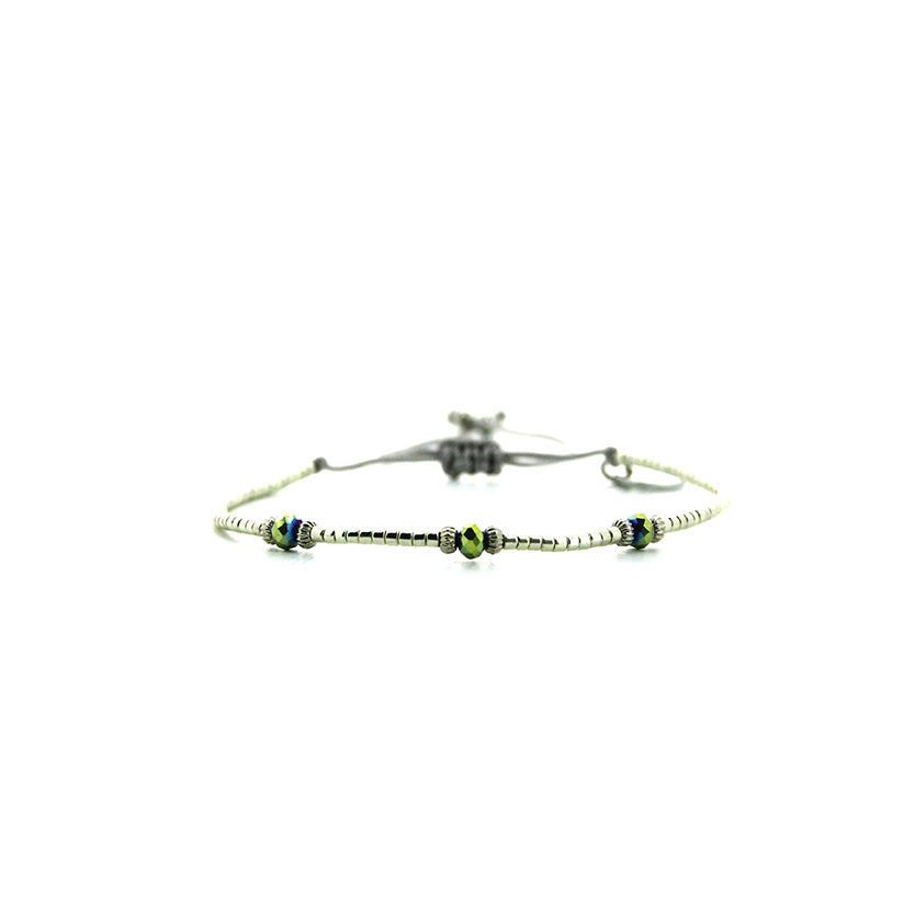 Pulsera 1 linea cristales jade