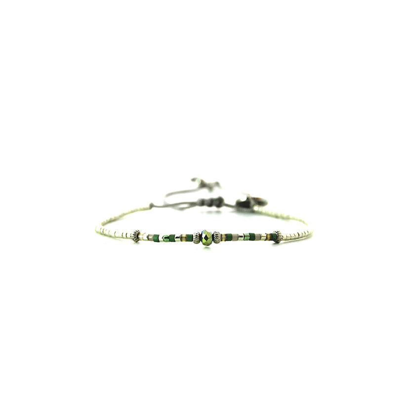 Pulsera 1 linea cristales jade