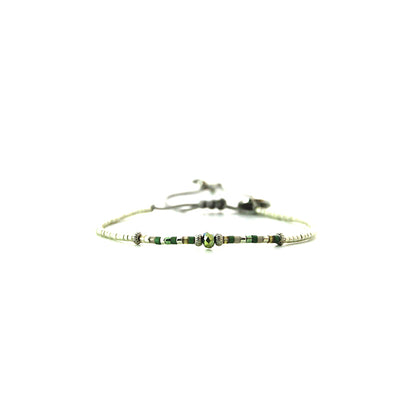 Pulsera 1 linea cristales jade