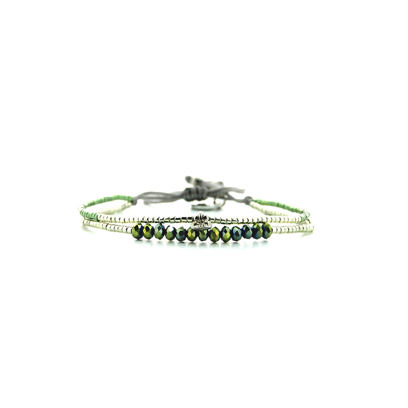 Pulsera 1 linea cristales jade