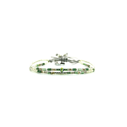 Pulsera 1 linea cristales jade