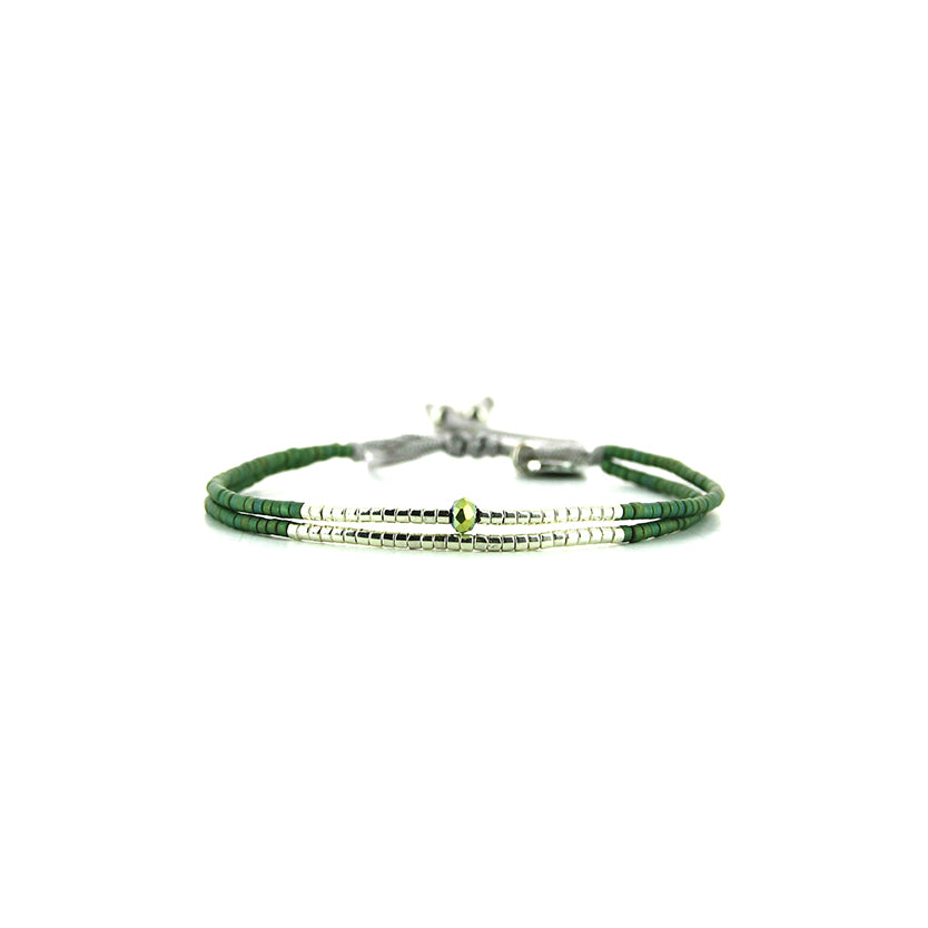 Pulsera 1 linea cristales jade