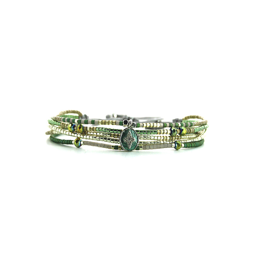 Pulsera 1 linea cristales jade