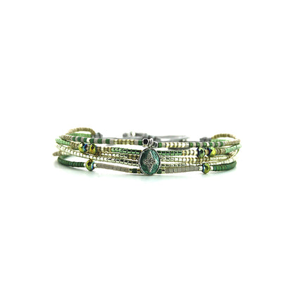 Pulsera 1 linea cristales jade