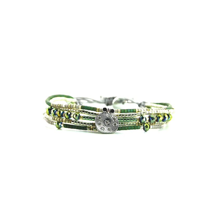 Pulsera 1 linea cristales jade