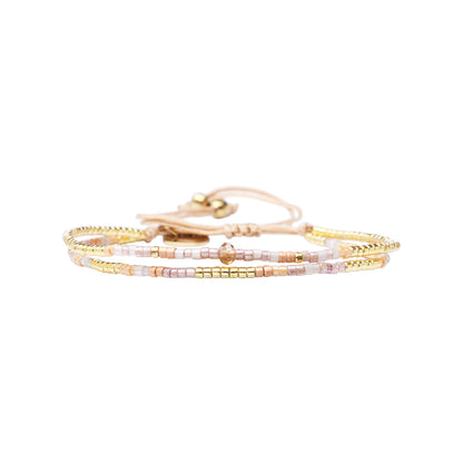 Pulsera 1 linea cristales nude