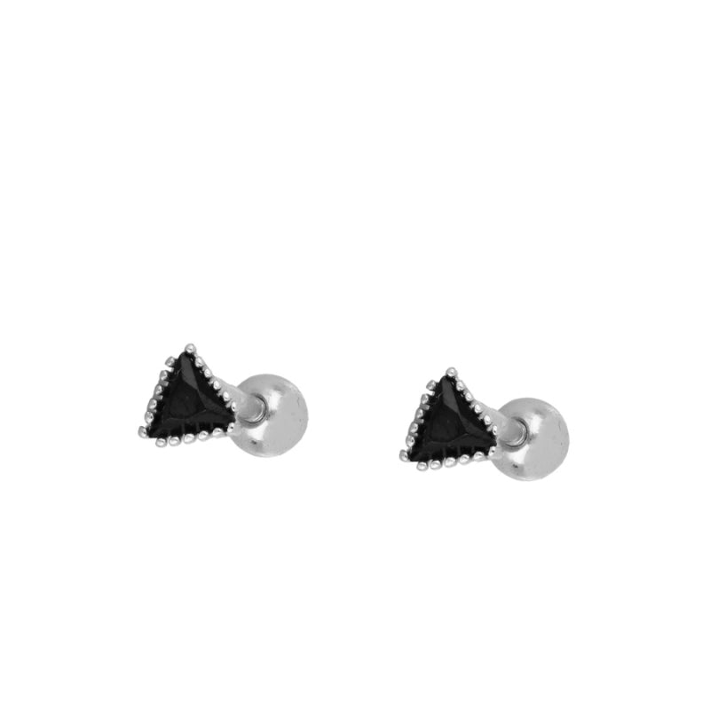 Arete micro triangulo circonia negra